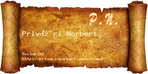 Privári Norbert névjegykártya